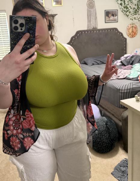 tight green tank top